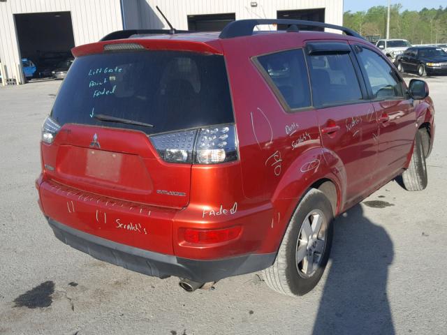 JA4AS2AW8AZ001840 - 2010 MITSUBISHI OUTLANDER RED photo 4