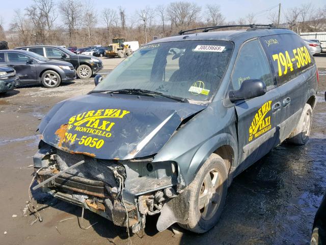 1D4GP45R67B107659 - 2007 DODGE CARAVAN SX GREEN photo 2