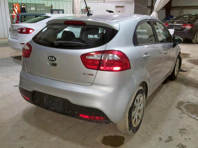 KNADN5A34D6179989 - 2013 KIA RIO EX SILVER photo 4