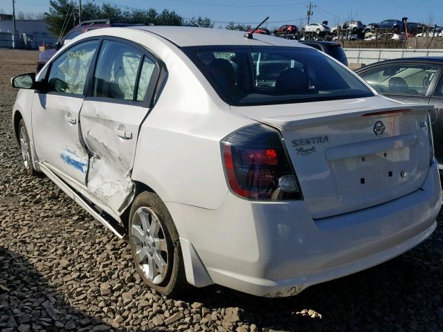 3N1AB6APXCL743191 - 2012 NISSAN SENTRA 2.0 WHITE photo 3