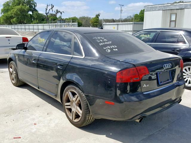 WAUAF78E98A043430 - 2008 AUDI A4 2.0T BLACK photo 3