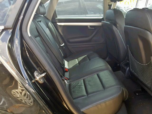 WAUAF78E98A043430 - 2008 AUDI A4 2.0T BLACK photo 6