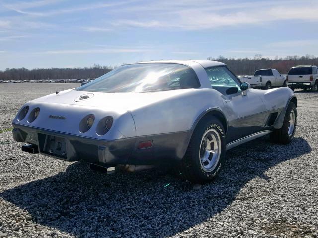 1Z87L8S425768 - 1978 CHEVROLET CORVETTE G SILVER photo 4