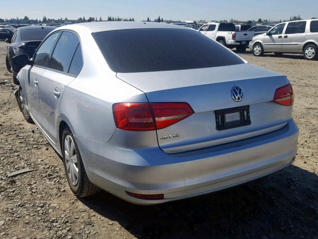 3VW2K7AJXFM255809 - 2015 VOLKSWAGEN JETTA BASE SILVER photo 3