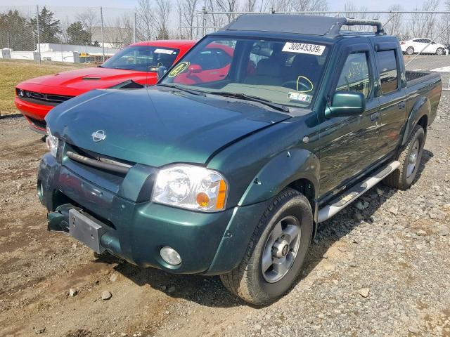 1N6ED27Y41C317956 - 2001 NISSAN FRONTIER C GREEN photo 2