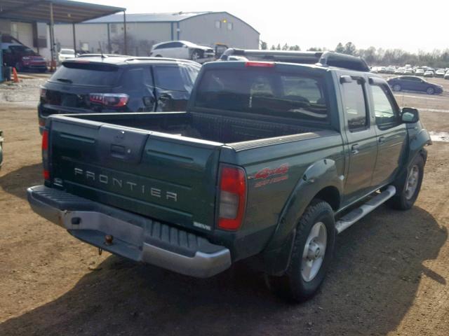 1N6ED27Y41C317956 - 2001 NISSAN FRONTIER C GREEN photo 4