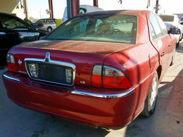 1LNHM86SX5Y612550 - 2005 LINCOLN LS RED photo 4