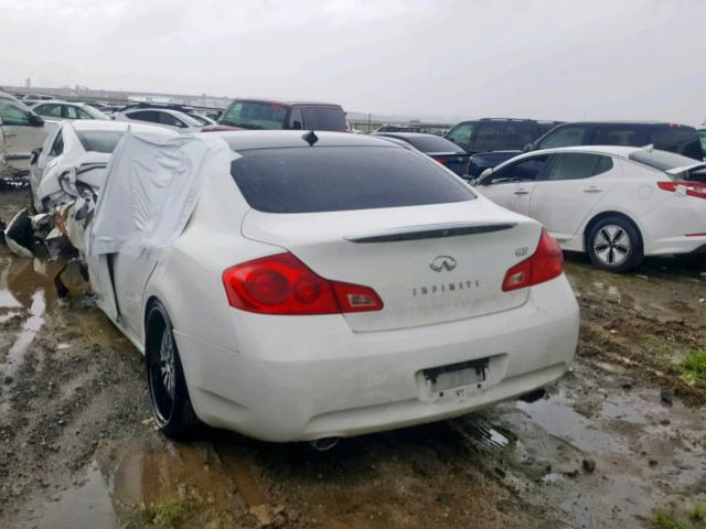 JNKCV61E39M308229 - 2009 INFINITI G37 BASE WHITE photo 3