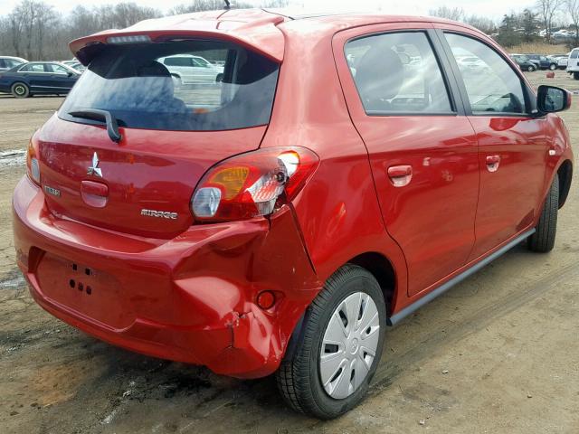 ML32A3HJ3FH052479 - 2015 MITSUBISHI MIRAGE DE RED photo 4