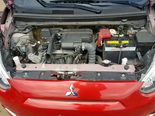 ML32A3HJ3FH052479 - 2015 MITSUBISHI MIRAGE DE RED photo 7