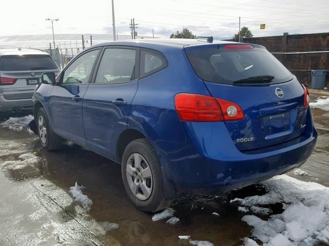 JN8AS58V48W129951 - 2008 NISSAN ROGUE S BLUE photo 3