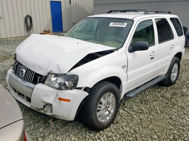 4M2YU56106KJ01437 - 2006 MERCURY MARINER WHITE photo 2