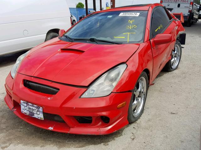 JTDDR32TX20128877 - 2002 TOYOTA CELICA GT RED photo 2