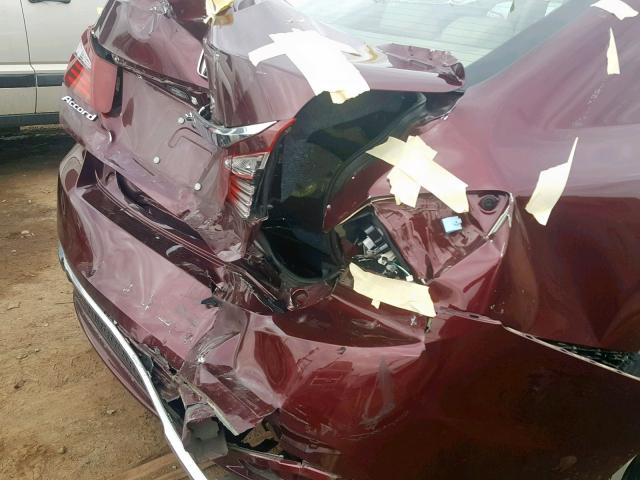 1HGCR2F84GA004313 - 2016 HONDA ACCORD EXL MAROON photo 9