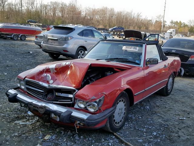 WDBBA48D7HA060088 - 1987 MERCEDES-BENZ 560 SL RED photo 2