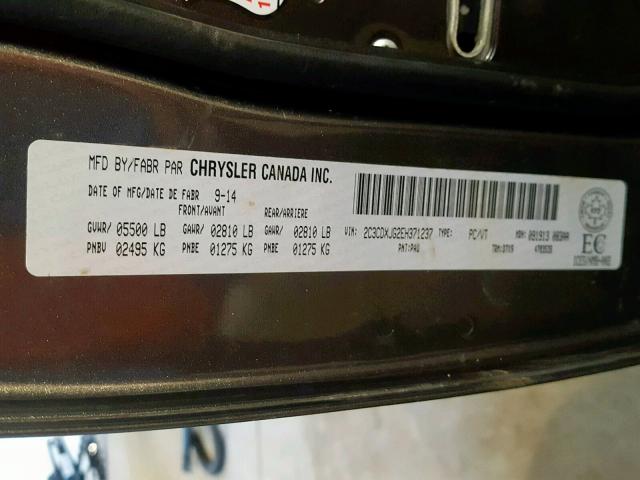 2C3CDXJG2EH371237 - 2014 DODGE CHARGER SX GRAY photo 10