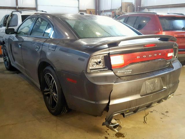 2C3CDXJG2EH371237 - 2014 DODGE CHARGER SX GRAY photo 3