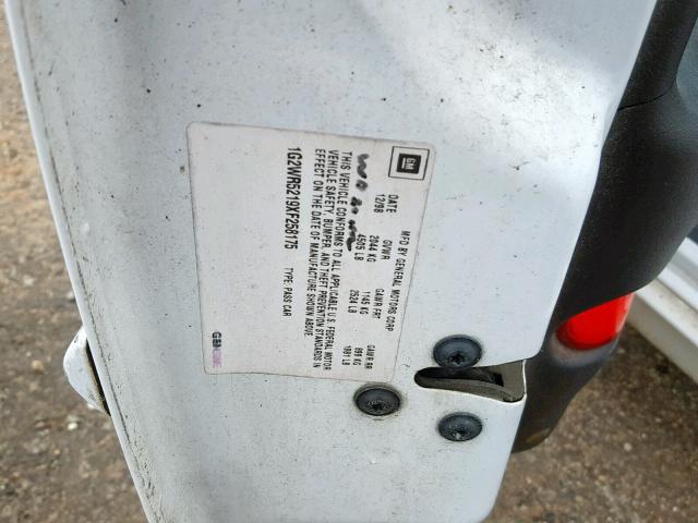 1G2WR5219XF258175 - 1999 PONTIAC GRAND PRIX 白色 照片 10