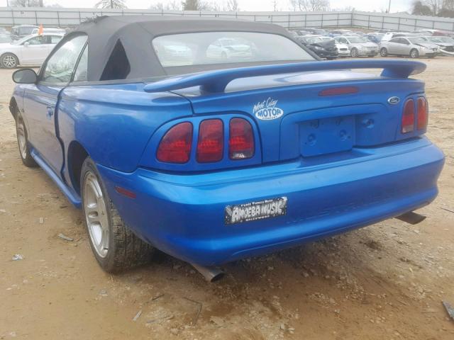 1FAFP45X6WF228504 - 1998 FORD MUSTANG GT BLUE photo 3