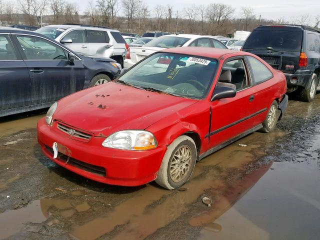 1HGEJ6123WL075158 - 1998 HONDA CIVIC DX RED photo 2