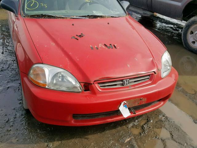 1HGEJ6123WL075158 - 1998 HONDA CIVIC DX RED photo 7