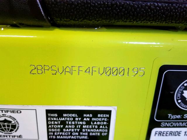 2BPSVAFF4FV000195 - 2015 SKI DOO 800CC  GREEN photo 20