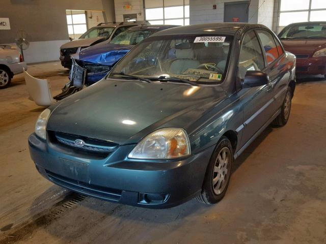 KNADC125556368084 - 2005 KIA RIO GREEN photo 2