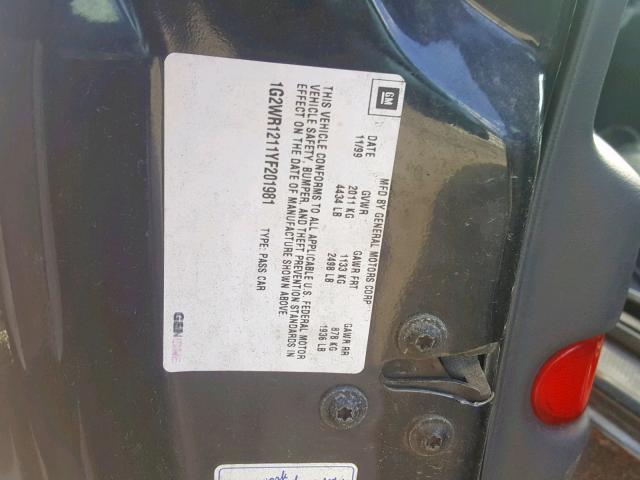 1G2WR1211YF201981 - 2000 PONTIAC GRAND PRIX BLACK photo 10