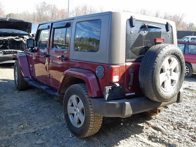 1J8GA59157L114677 - 2007 JEEP WRANGLER S BURGUNDY photo 3