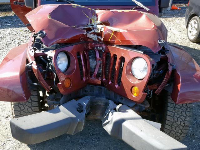 1J8GA59157L114677 - 2007 JEEP WRANGLER S BURGUNDY photo 7