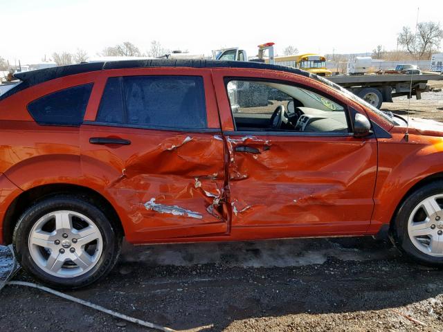 1B3HB48B08D545244 - 2008 DODGE CALIBER SX ORANGE photo 9