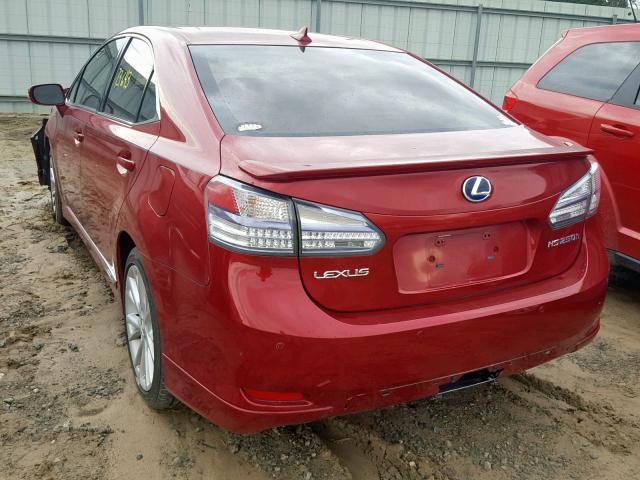 JTHBB1BA3A2008497 - 2010 LEXUS HS 250H MAROON photo 3