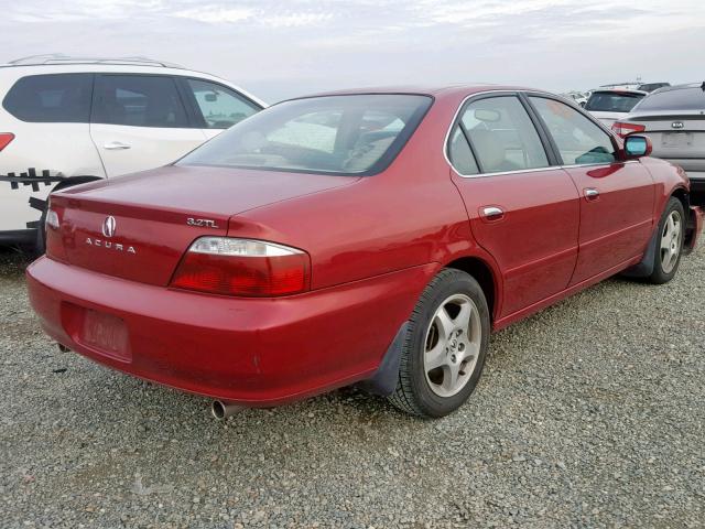 19UUA56603A016139 - 2003 ACURA 3.2TL RED photo 4