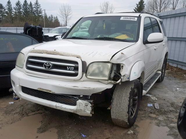 5TDBT48A84S208330 - 2004 TOYOTA SEQUOIA LI WHITE photo 2