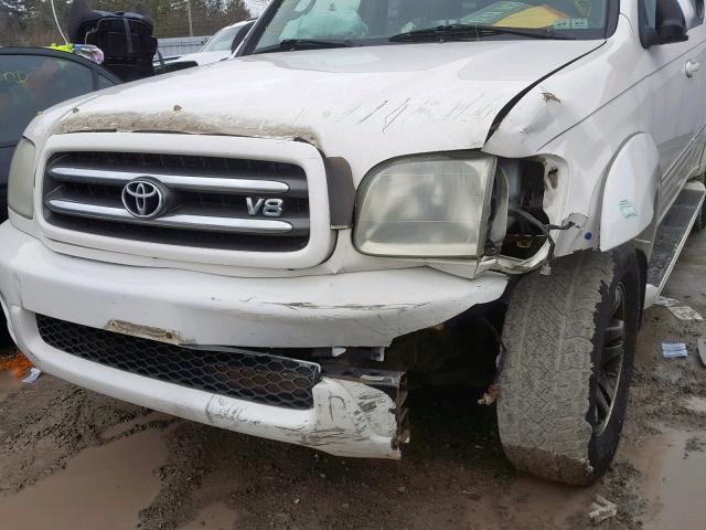 5TDBT48A84S208330 - 2004 TOYOTA SEQUOIA LI WHITE photo 9