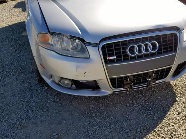 WAUAF78E78A133532 - 2008 AUDI A4 2.0T SILVER photo 9