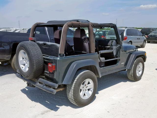 1J4FA69S14P778264 - 2004 JEEP WRANGLER / GREEN photo 4