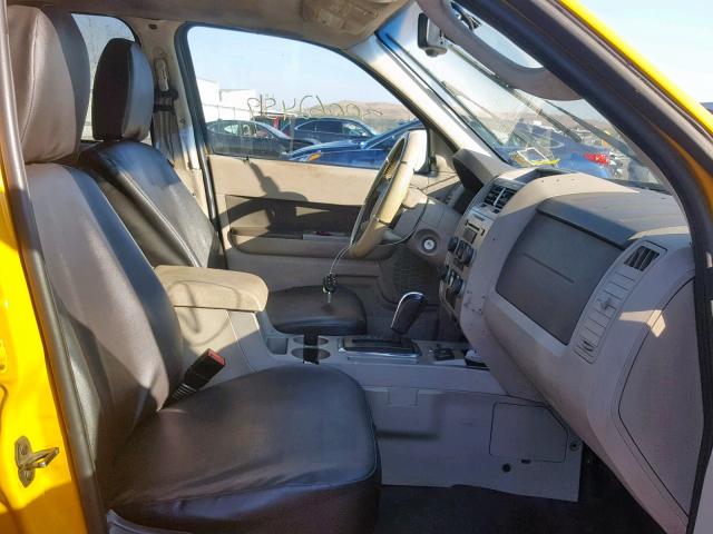 1FMCU4K32AKA35799 - 2010 FORD ESCAPE HYB YELLOW photo 5