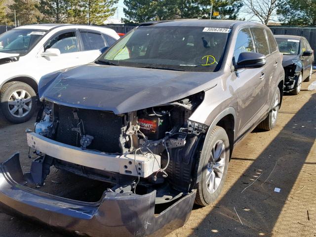 5TDBKRFH2ES056479 - 2014 TOYOTA HIGHLANDER GRAY photo 2