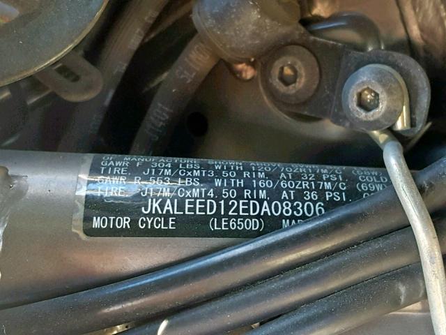 JKALEED12EDA08306 - 2014 KAWASAKI KLE650 D GRAY photo 10