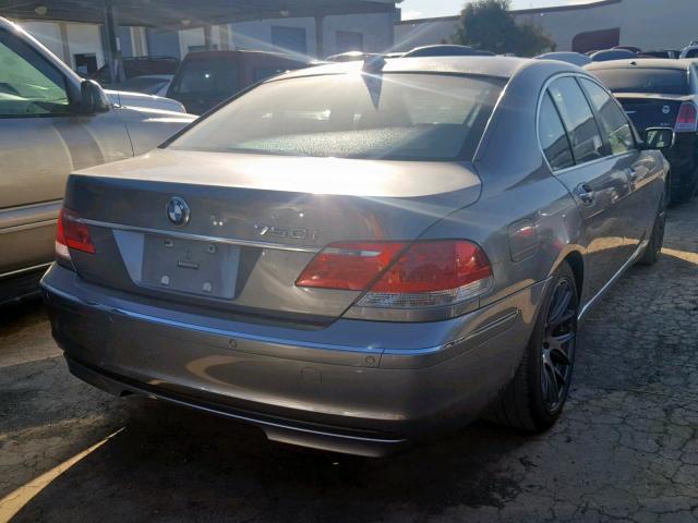 WBAHL835X6DT06752 - 2006 BMW 750 I GRAY photo 4