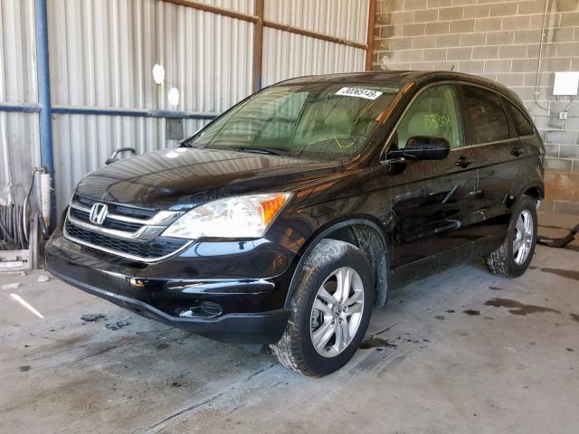 5J6RE4H74BL081615 - 2011 HONDA CR-V EXL BLACK photo 2