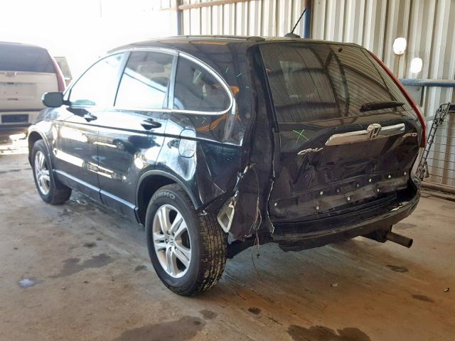 5J6RE4H74BL081615 - 2011 HONDA CR-V EXL BLACK photo 3