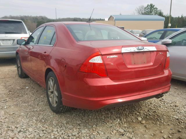 3FAHP0JA7CR393558 - 2012 FORD FUSION SEL RED photo 3