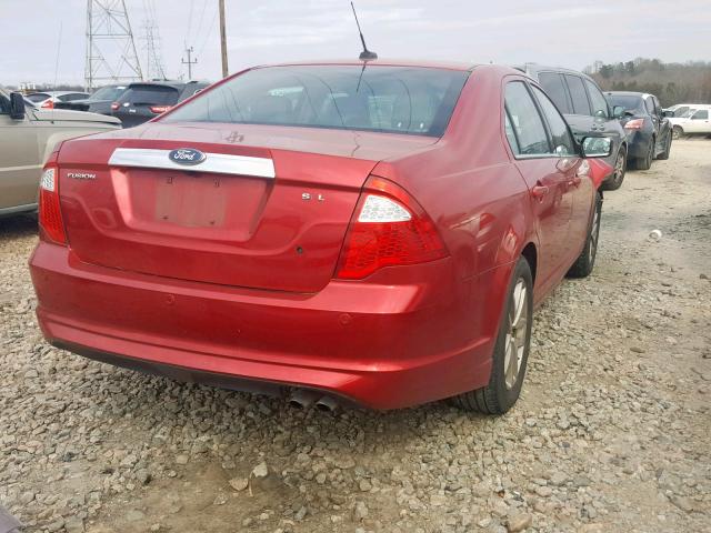 3FAHP0JA7CR393558 - 2012 FORD FUSION SEL RED photo 4