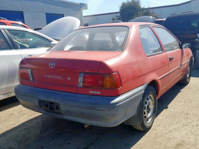 JT2EL46S9R0431603 - 1994 TOYOTA TERCEL STD RED photo 4