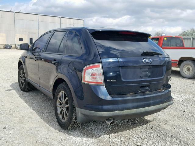 2FMDK48C28BB33866 - 2008 FORD EDGE SEL BLUE photo 3