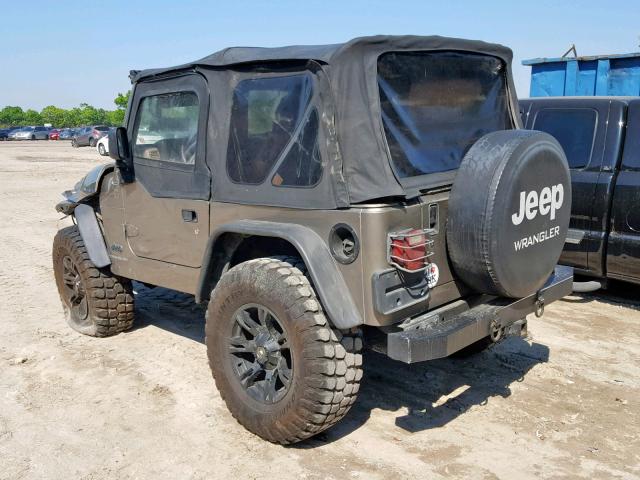 1J4FA29194P768615 - 2004 JEEP WRANGLER / BROWN photo 3