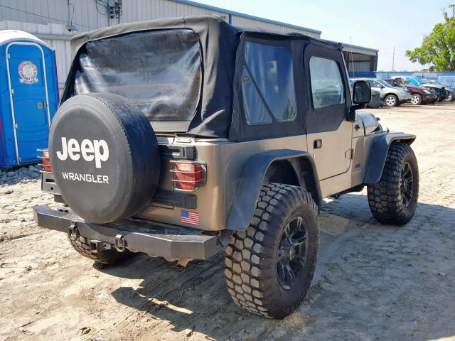 1J4FA29194P768615 - 2004 JEEP WRANGLER / BROWN photo 4