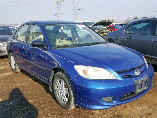 1HGES16394L021622 - 2004 HONDA CIVIC DX V BLUE photo 1